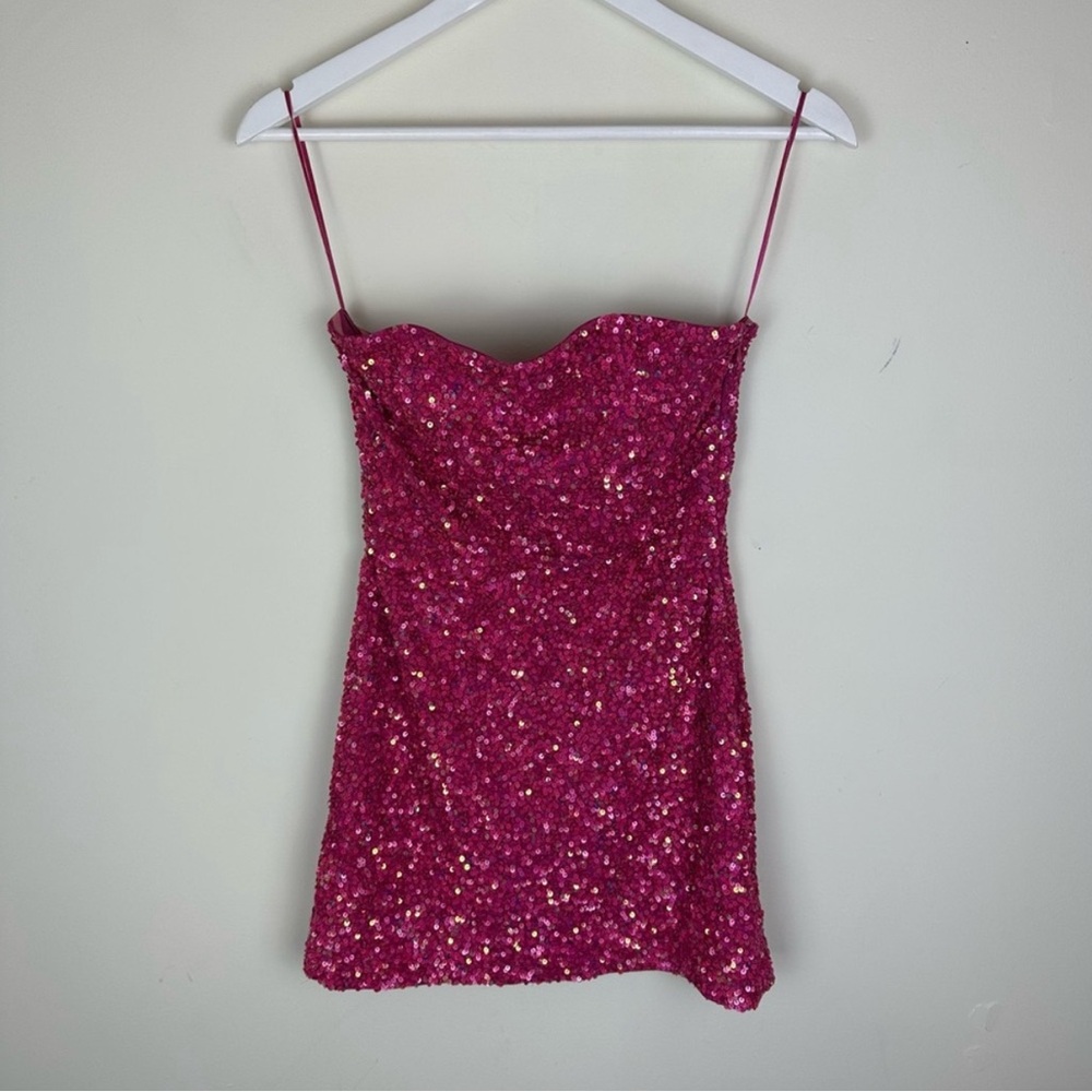 Retrofete Pink Sequin Mini Dress